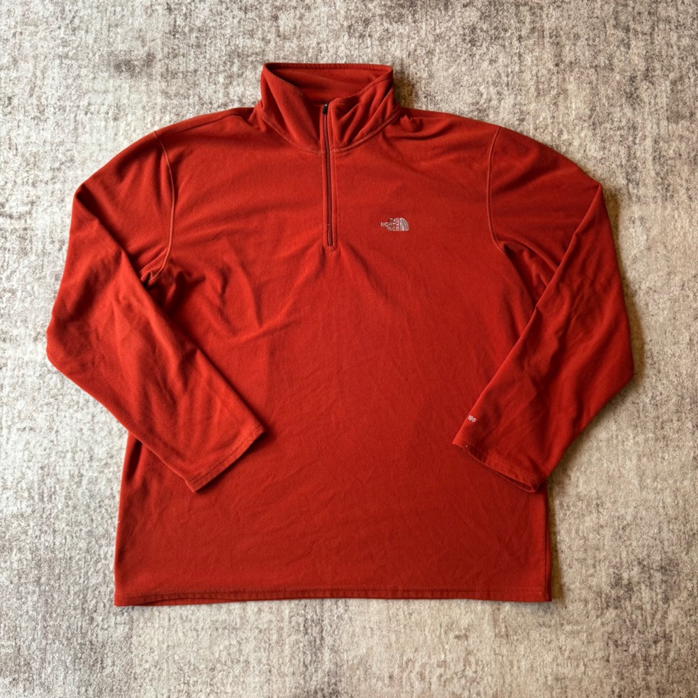 The North Face TKA 100 Glacier 1/4 Zip in Red/Orange Size XL